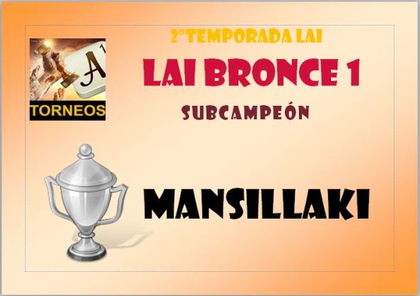 DIPLOMA SUBCAMPEÓN BRONCE 1