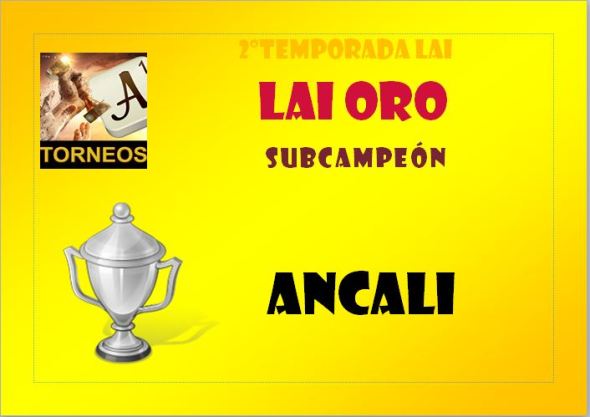 DIPLOMA SUBCAMPEÓN ORO