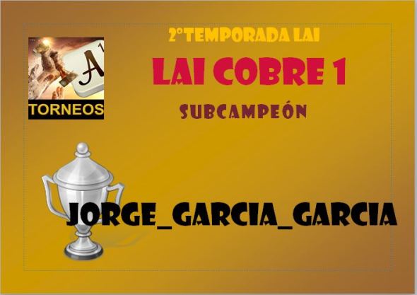 DIPOMA SUBCAMPEÓN COBRE 1