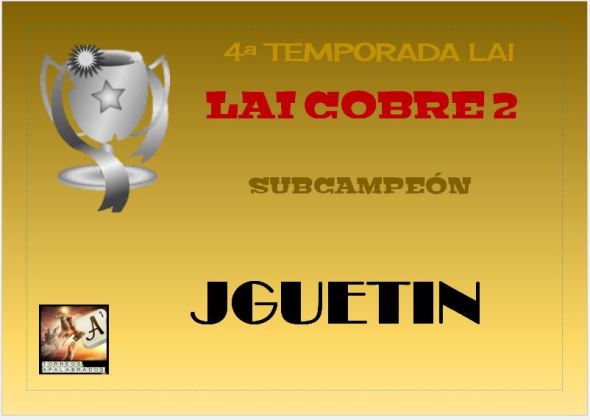 LAI COBRE 2 DIPLOMA SUBCAMPEÓN