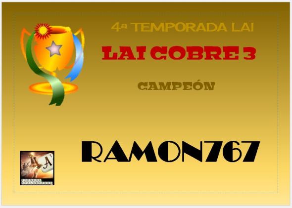 LAI COBRE 3 DIPLOMA CAMPEÓN