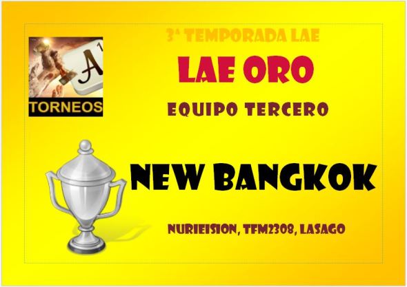 LAE ORO diploma equipo tercero