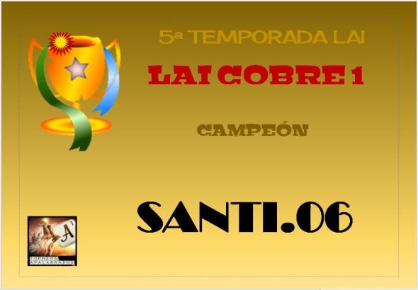 COBRE 1 DIPLOMA CAMPEÓN