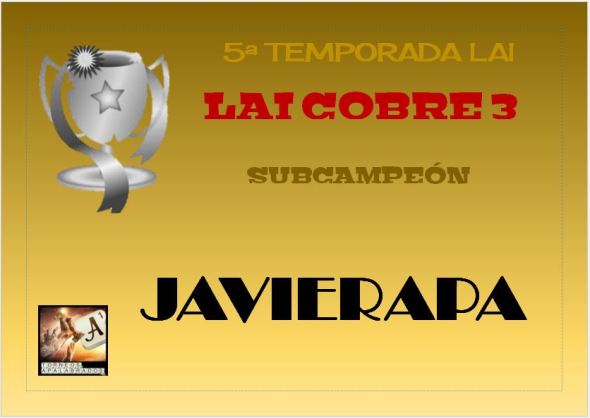 COBRE 3  DIPLOMA SUBCAMPEÓN