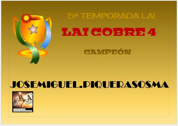 COBRE 4 DIPLOMA CAMPEÓN