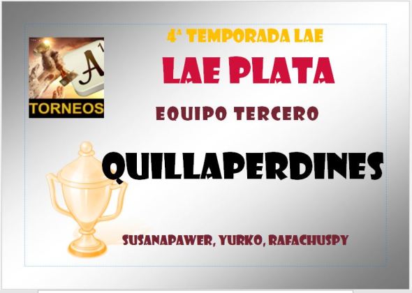 LAE 4 PLATA DIPLOMA EQUIPO TERCERO