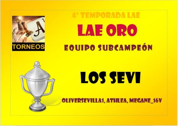 LAE4 ORO EQUIPO SUBCAMPEÓN